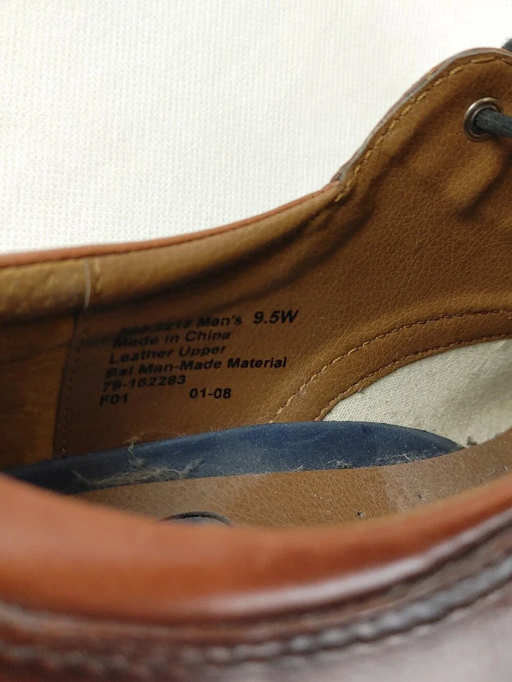 Dockers Men's Brown Leather Cap-Toe Dress Shoes Size 9.5W